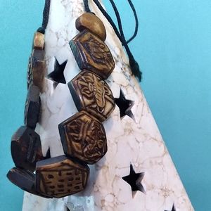 faux stone loop tie bracelet